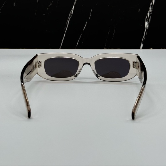 NEW SL697 003 SAINT LAURENT UNISEX CLEAR GRAY GEOMETRIC SUNGLASSES SL 697 003 - Picture 5 of 8